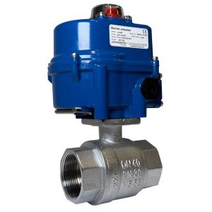 JV240007 Electrically Actuated Two Piece Brass Nickel Plated Ball Valve