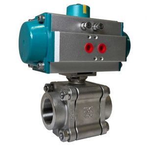 JV240021 Pneumatically Actuated Fire Safe Three Piece Stainless Steel Ball Valve