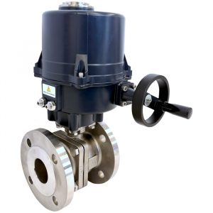 JV241045 Electrically Actuated Two Piece Fire Safe Stainless Steel Ball Valve - DIN